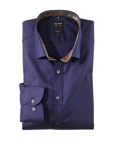 Obrázek Olymp košile fialová s texturou, prodl. rukáv, body fit